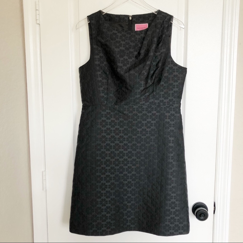 NWT KATE SPADE A-Line Black Jacquard Dress Size 12